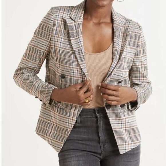 Evereve Jackets & Blazers - Women’s Evereve Thompson Plaid Academia Blazer Double-Breasted size x-small